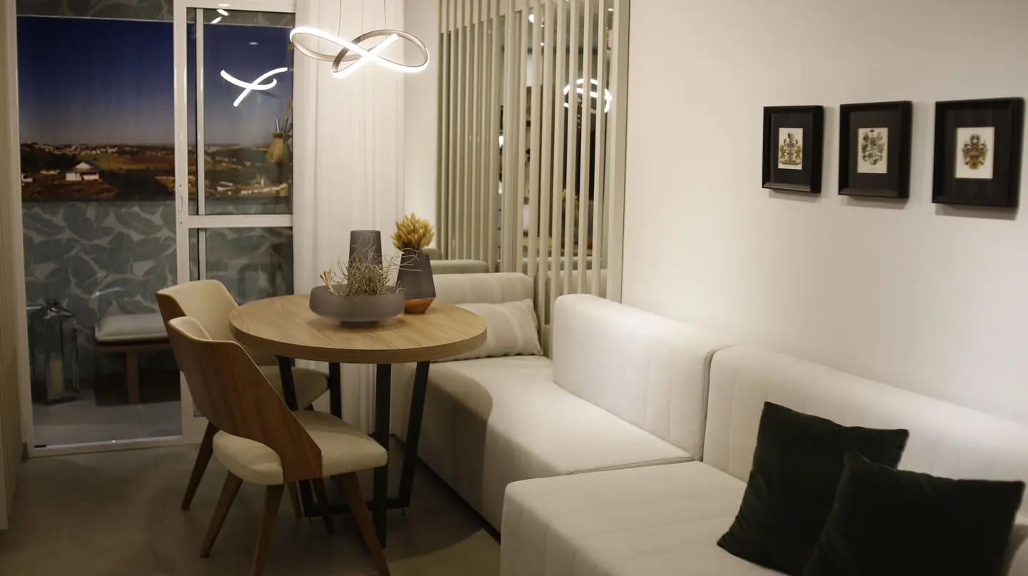 A warm, contemporary living space, shown as inspiration